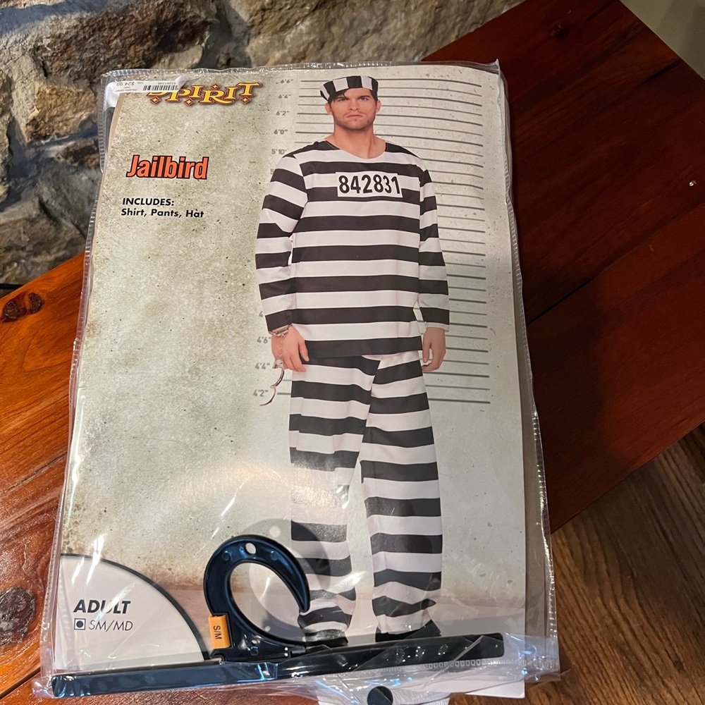 Spirit Jailbird Costume for Men - Black and White